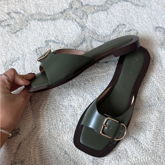 J. Crew Callie sandals in leather Olive Size 9.5 - Picture 5 of 6